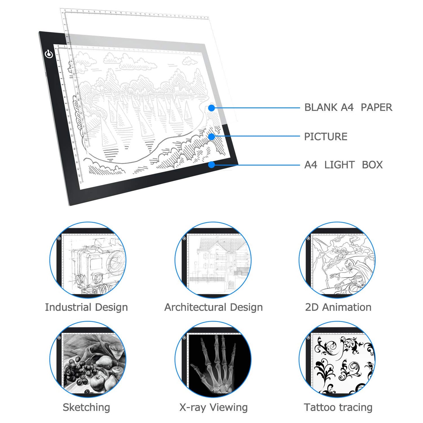 A4 LED Copy Board Light Tracing Box