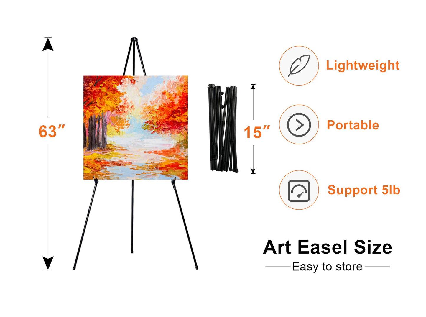 63" Folding Easel Stand for Display