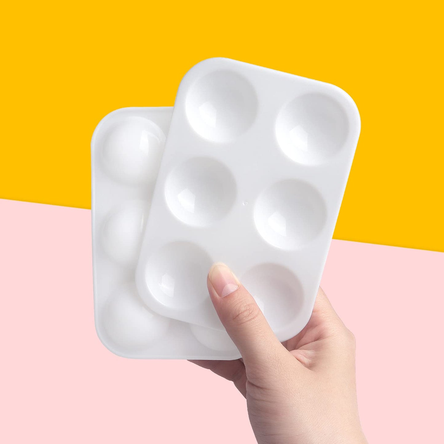 8 PCS White Plastic Paint Tray Palettes