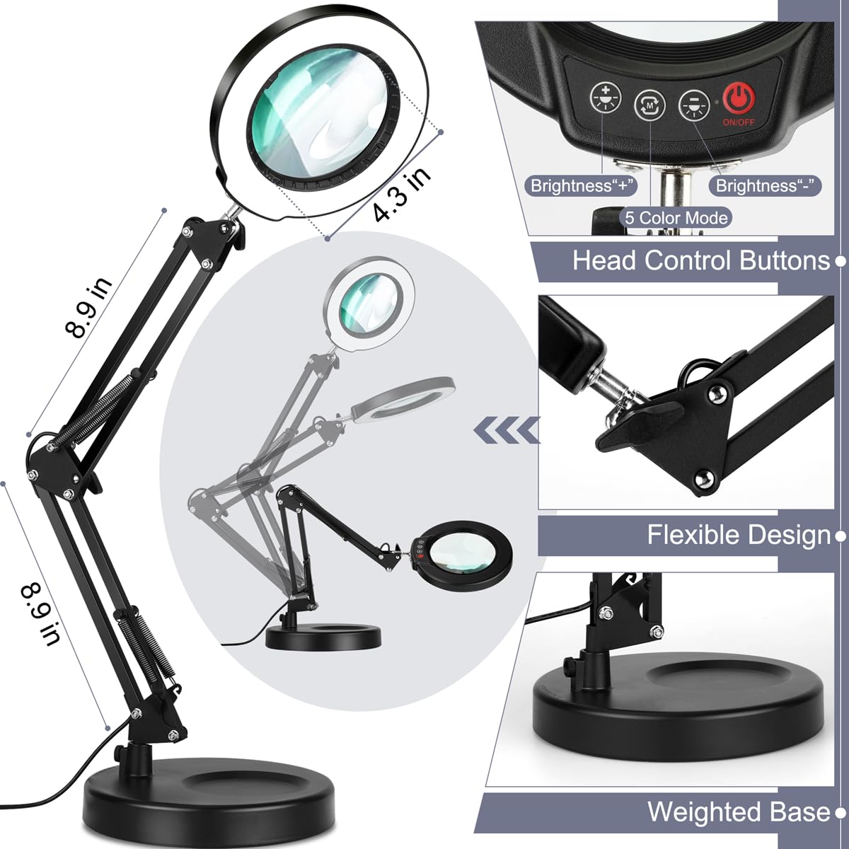 Lighted Desk Lamp & Clamp