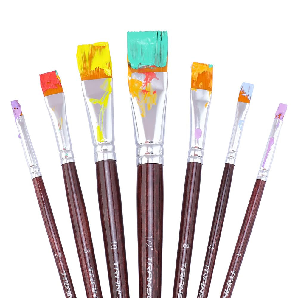 Flat Paint Brush Set 7pcs