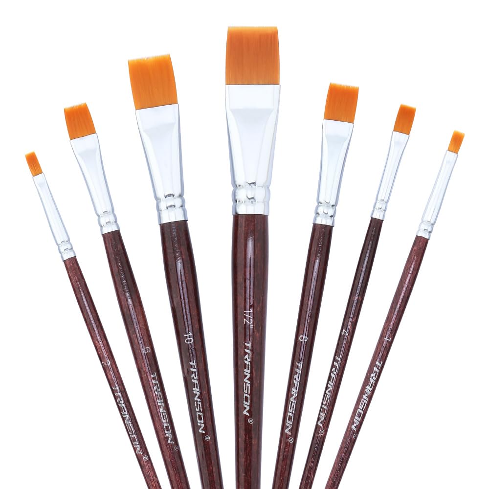 Flat Paint Brush Set 7pcs