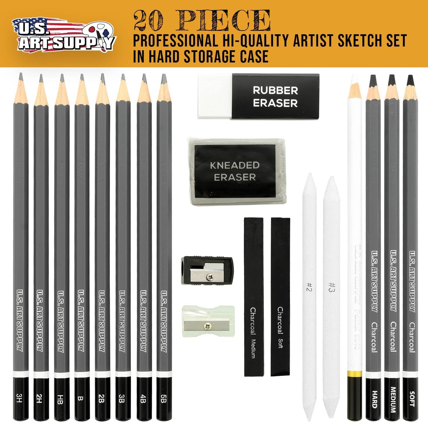 20 Piece Professional Hi-Quality Artist Sketch Set