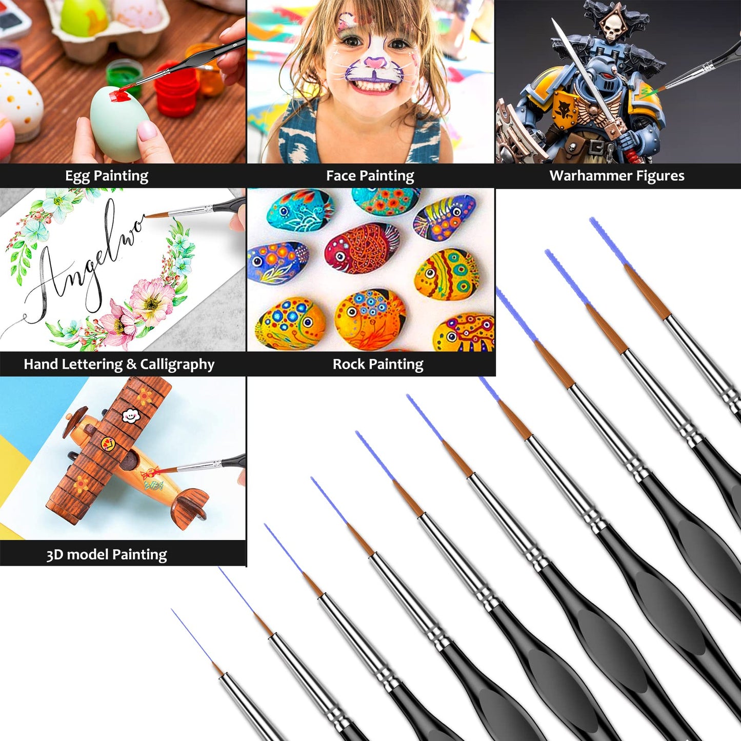 10Pcs Micro Paint Brushes Set